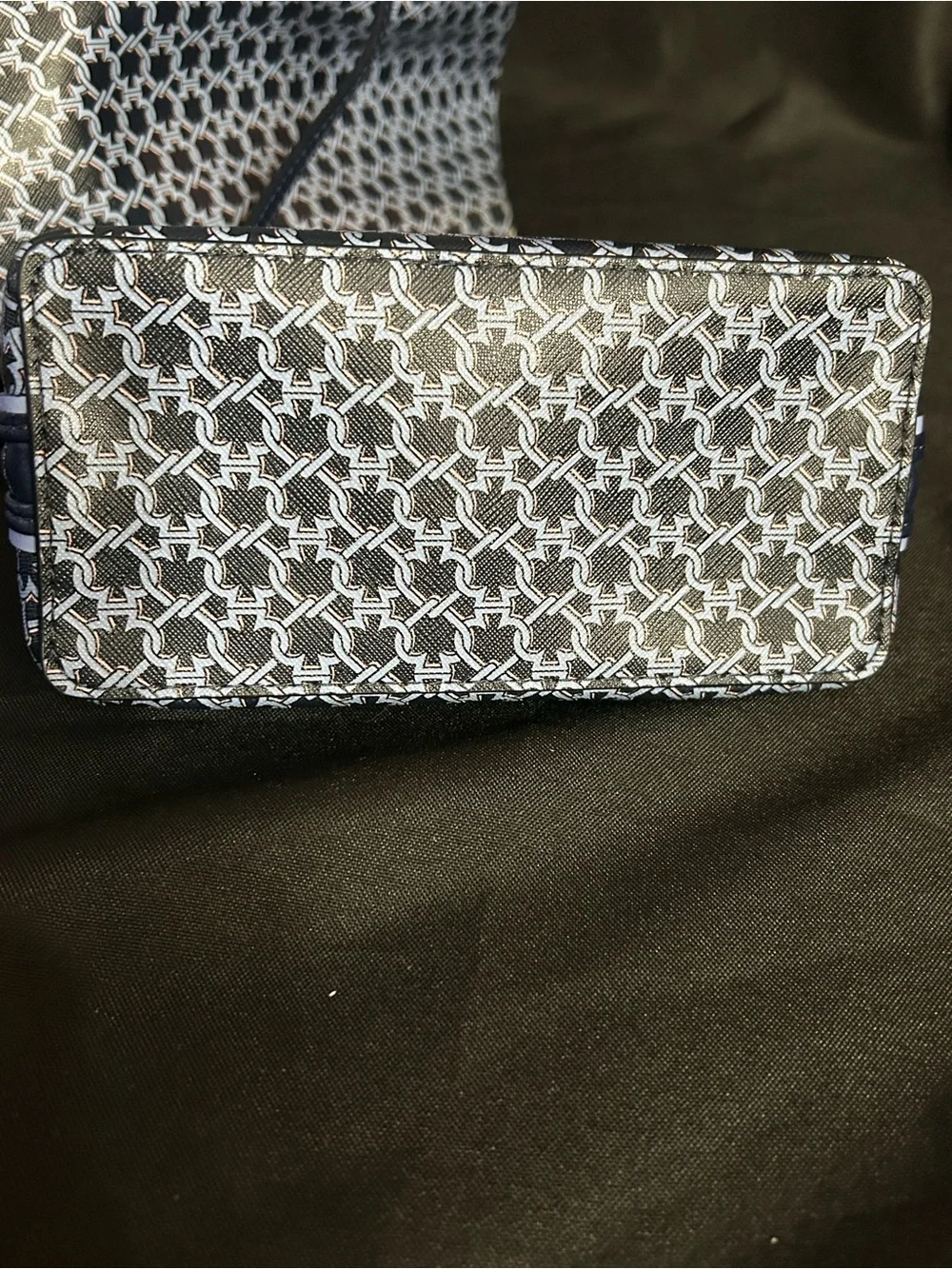 Kate Spade Blue & White Patterned Tote with Cosmetic Pouch